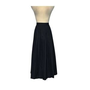Corporate Women vintage black pleated midi skirt size 8